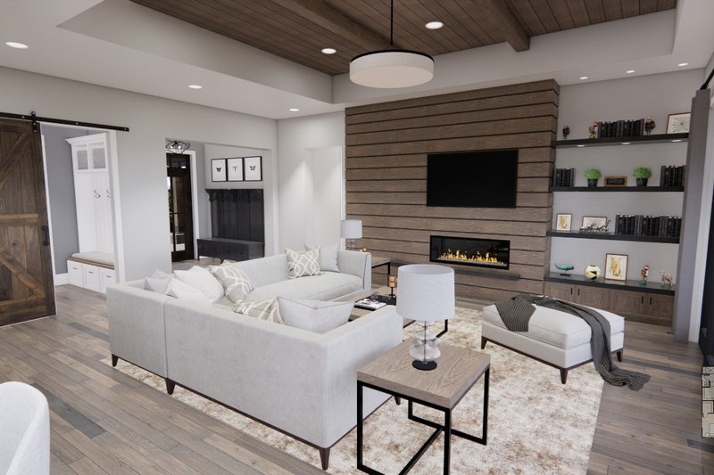 House Blueprint - Interior - Family Room for Farmhouse House Plan #51-1228 - 3 bed, 2 bath