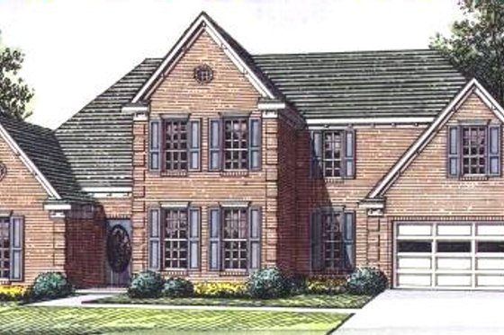 Exterior - Front Elevation for Traditional House Plan #424-66 - 4 bed, 3 bath