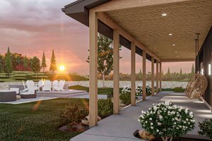 Exterior - Rear Elevation for Barndominium House Plan #455-543 - 2 bed, 1 bath