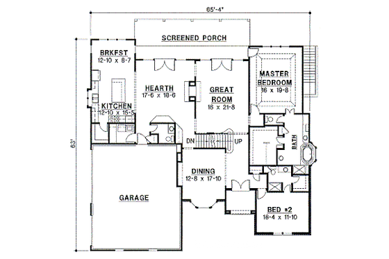 Floor Plan - Main Floor for European House Plan #67-193 - 4 bed, 5 bath