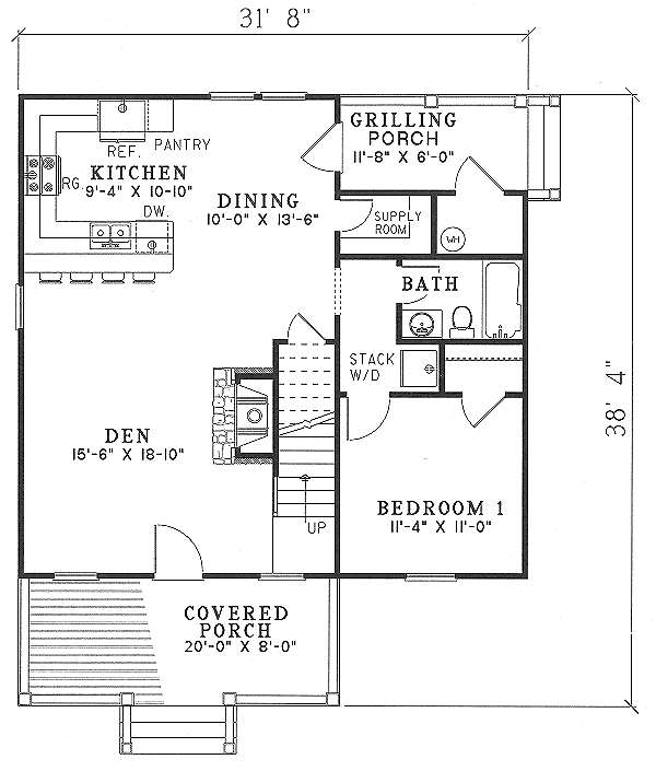 House Design - Cottage Floor Plan - Main Floor Plan #17-2013