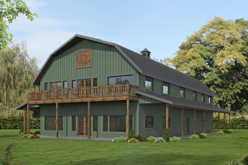 House Blueprint - Barndominium Exterior - Front Elevation Plan #117-1076