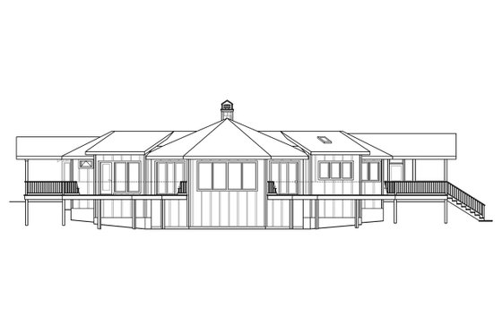 Exterior - Rear Elevation for Ranch House Plan #124-910 - 3 bed, 2 bath