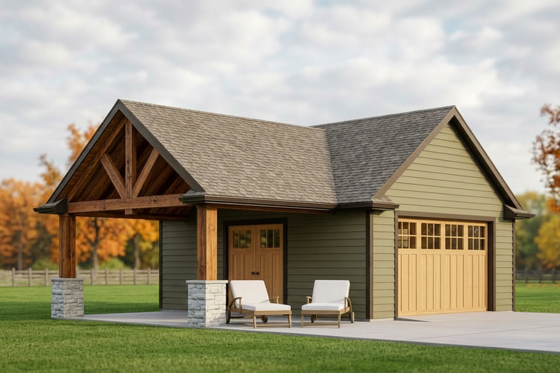 Dream House Plan - Exterior - Front Elevation 2 for Country House Plan #1064-365, 0 bath