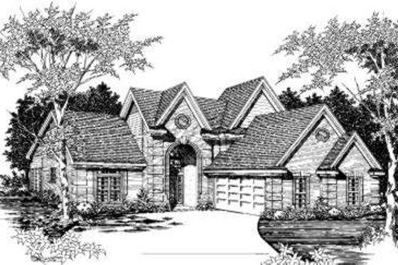 Exterior - Front Elevation for European House Plan #329-104 - 4 bed, 2.5 bath