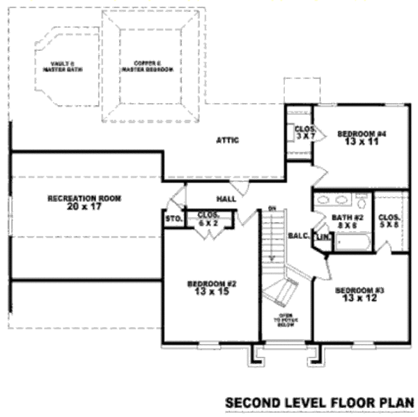European Floor Plan - Upper Floor Plan #81-13681