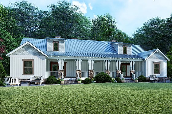 Exterior - Rear Elevation for Craftsman House Plan #923-123 - 4 bed, 3 bath