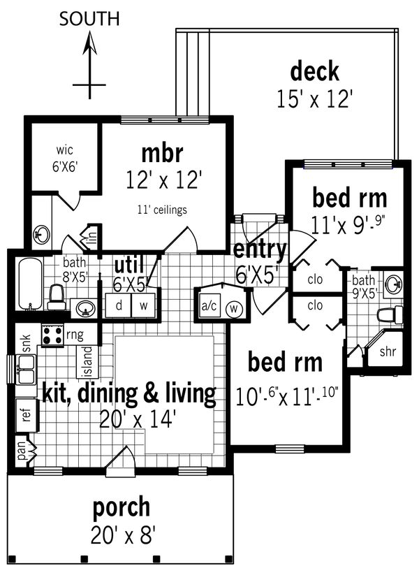 Dream House Plan - Cottage Floor Plan - Main Floor Plan #45-585