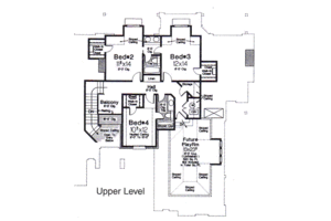 Floor Plan - Upper Floor for European House Plan #310-872 - 4 bed, 3.5 bath