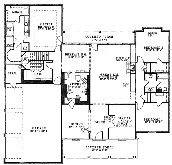 Dream House Plan - Country Floor Plan - Main Floor Plan #17-2627