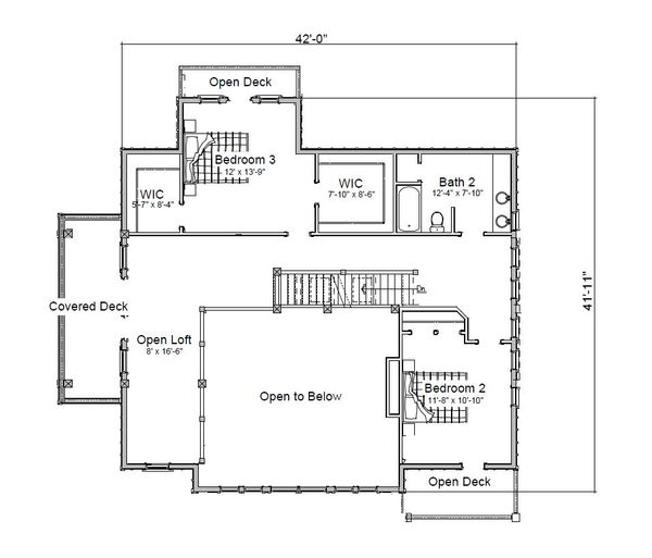 Home Plan - Log Floor Plan - Upper Floor Plan #451-27