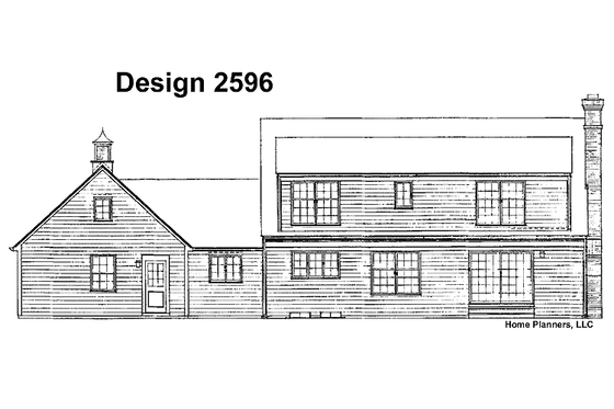 Exterior - Rear Elevation for Colonial House Plan #72-662 - 3 bed, 2.5 bath