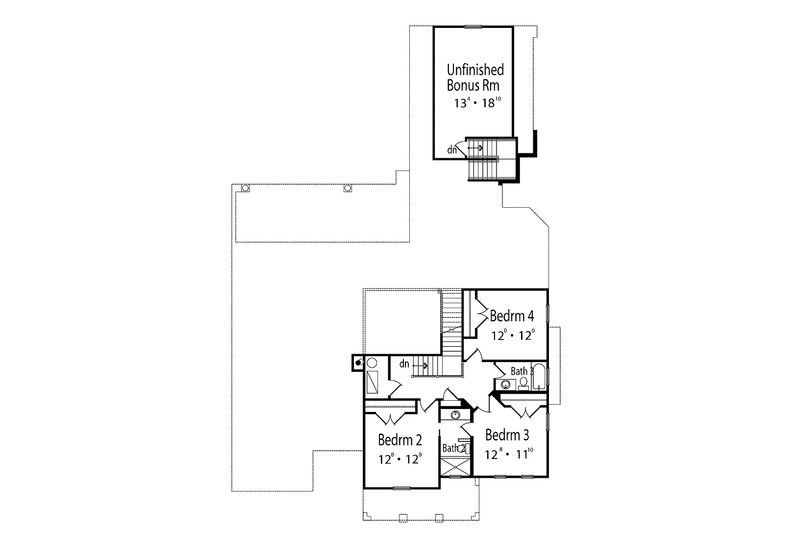 Home Plan - Floor Plan - Upper Floor for Mediterranean House Plan #417-755 - 4 bed, 3 bath