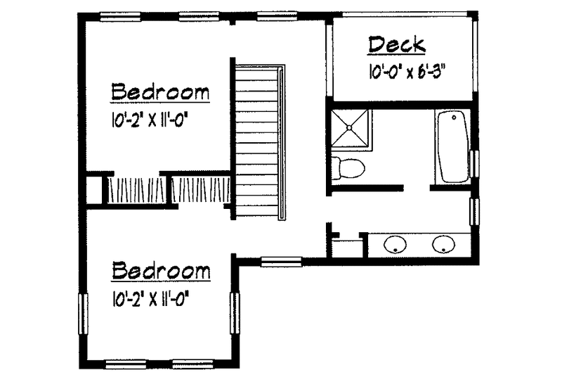 House Blueprint - Floor Plan - Upper Floor 1 for Mediterranean House Plan #1051-12 - 3 bed, 2.5 bath
