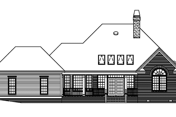 Exterior - Rear Elevation for Ranch House Plan #929-576 - 3 bed, 2 bath