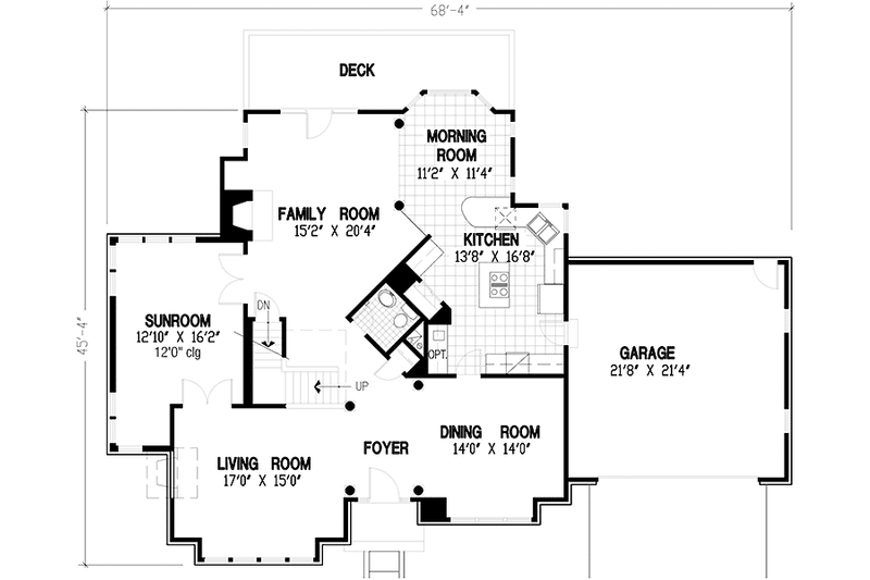 Architectural House Design - Floor Plan - Main Floor for Traditional House Plan #953-83 - 3 bed, 2.5 bath