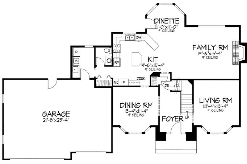 Home Plan - Floor Plan - Main Floor for Traditional House Plan #51-890 - 4 bed, 2.5 bath