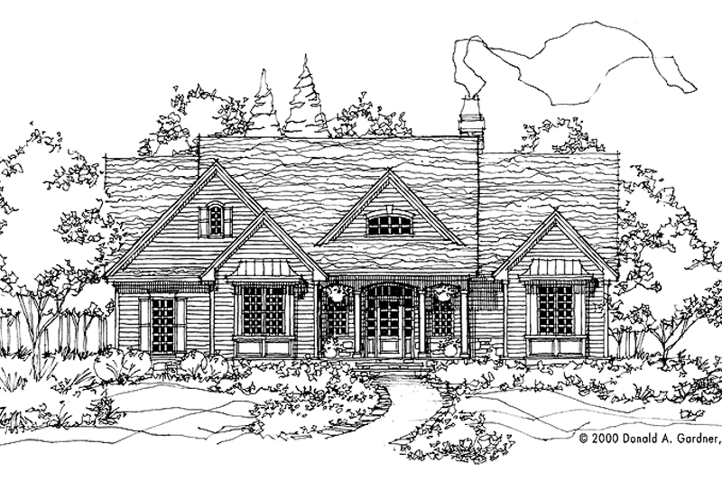 Home Plan - Exterior - Front Elevation 3 for Country House Plan #929-563 - 4 bed, 3 bath