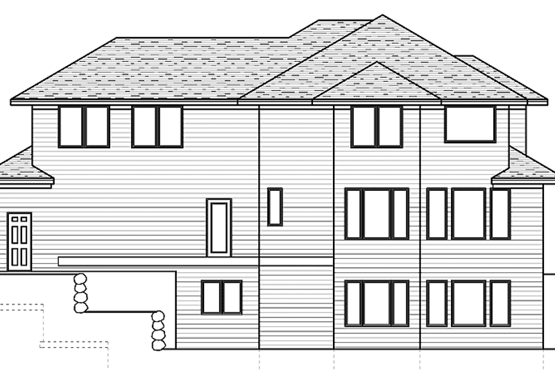 Dream House Plan - Exterior - Rear Elevation for Prairie House Plan #51-621 - 3 bed, 3 bath