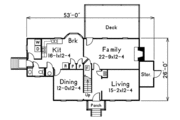 Colonial Style House Plan - 4 Beds 2.5 Baths 2032 Sq/Ft Plan #57-203 