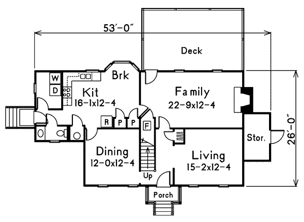 Colonial Floor Plan - Main Floor Plan #57-203