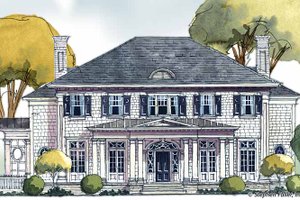 Dream House Plan - Exterior - Front Elevation for Colonial House Plan #429-352 - 5 bed, 5.5 bath