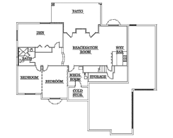 Architectural House Design - Traditional Floor Plan - Lower Floor Plan #945-91