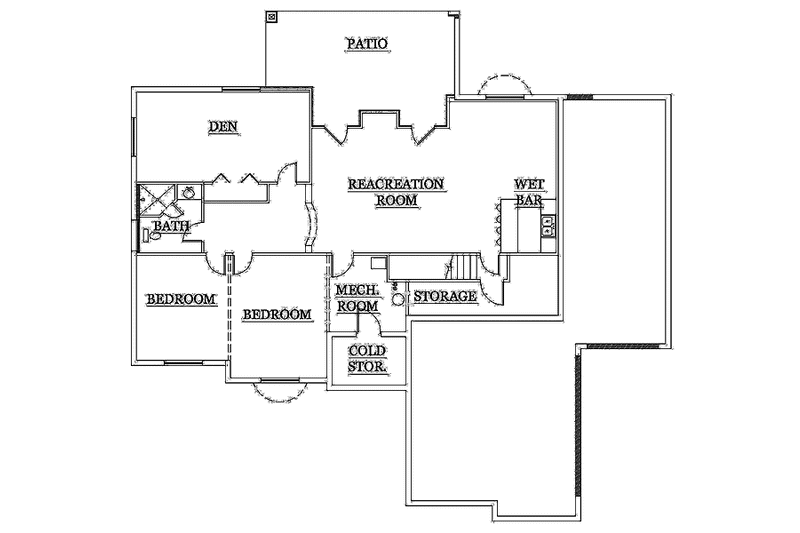 Home Plan - Floor Plan - Lower Floor for Traditional House Plan #945-91 - 3 bed, 2.5 bath