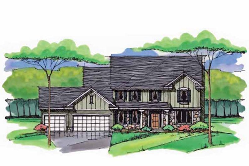Home Plan - Colonial Exterior - Front Elevation Plan #51-1010