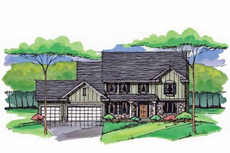 House Blueprint - Colonial Exterior - Front Elevation Plan #51-1010