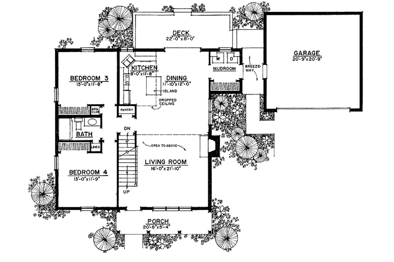 Home Plan - Floor Plan - Main Floor for Country House Plan #1016-39 - 4 bed, 2 bath