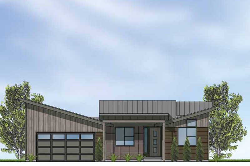 House Plan Design - Exterior - Front Elevation 3 for Contemporary House Plan #569-24 - 3 bed, 2 bath