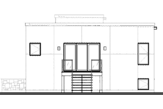 Exterior - Rear Elevation for Modern House Plan #23-2226 - 2 bed, 1 bath