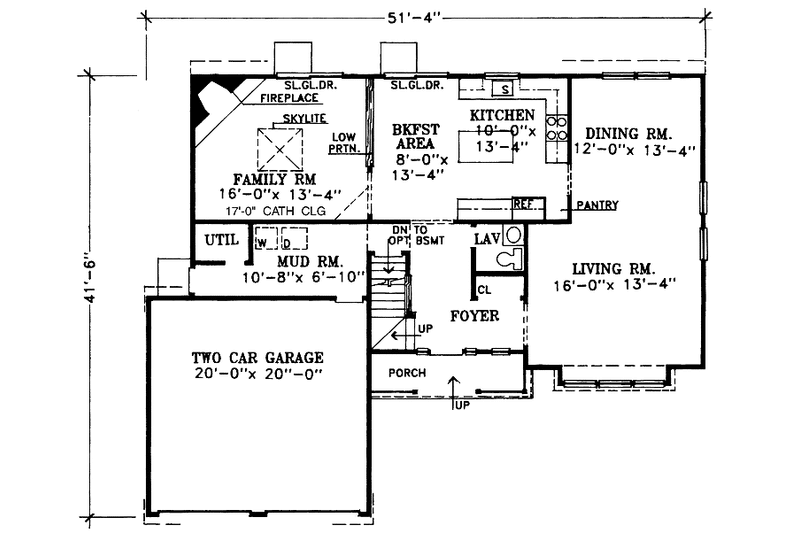 Dream House Plan - Floor Plan - Main Floor for Country House Plan #456-101 - 3 bed, 2.5 bath