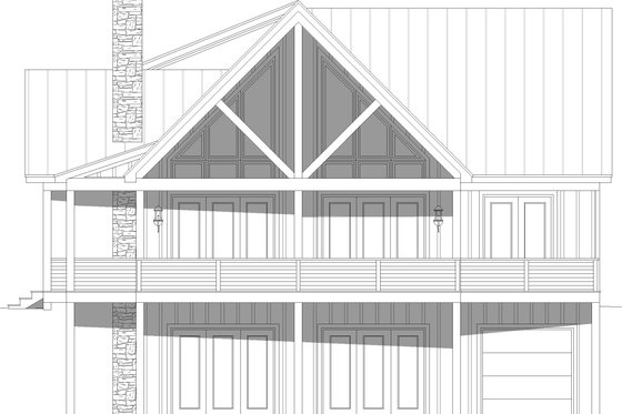 Exterior - Front Elevation 3 for Country House Plan #932-1254 - 3 bed, 4.5 bath