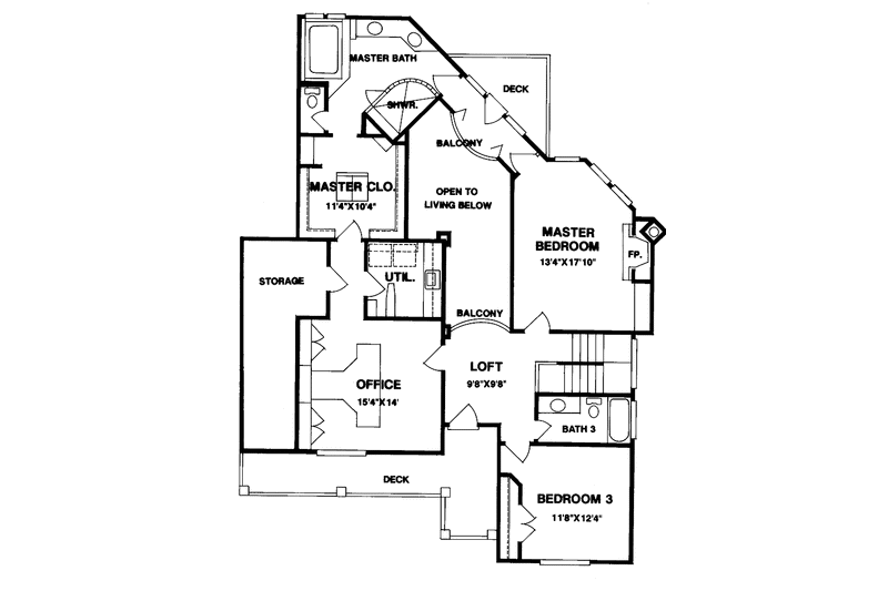 Home Plan - Floor Plan - Upper Floor for Traditional House Plan #952-2 - 3 bed, 3 bath