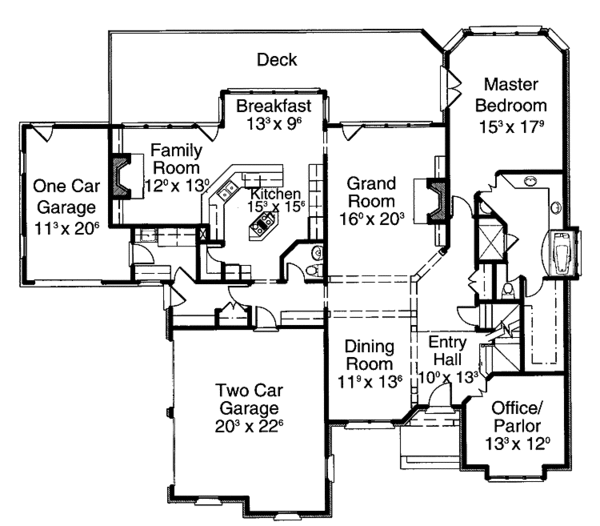 House Design - Country Floor Plan - Main Floor Plan #429-222