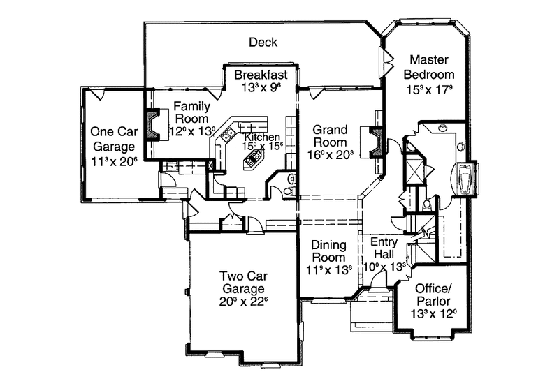 Home Plan - Floor Plan - Main Floor for Country House Plan #429-222 - 3 bed, 3.5 bath