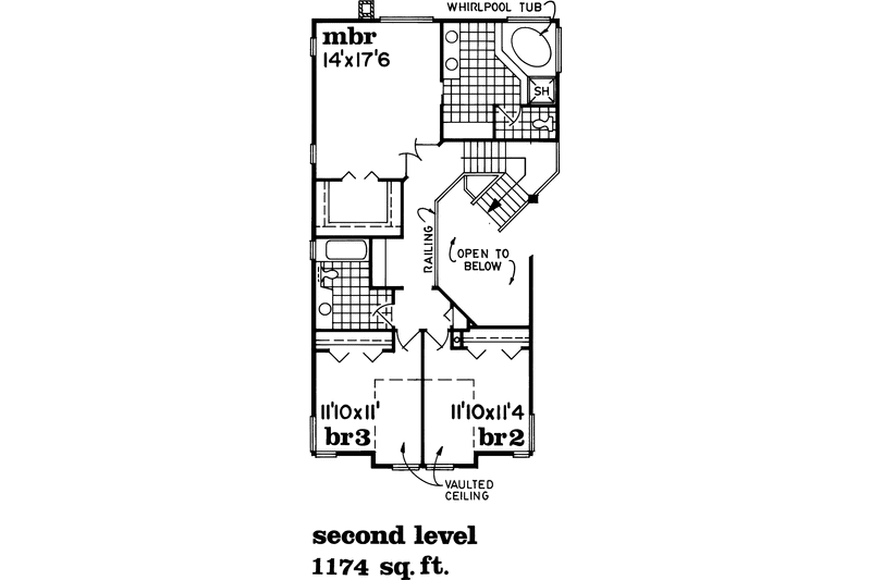 Home Plan - Floor Plan - Upper Floor for Contemporary House Plan #47-1051 - 3 bed, 2.5 bath