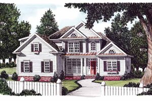 Colonial Exterior - Front Elevation Plan #927-606
