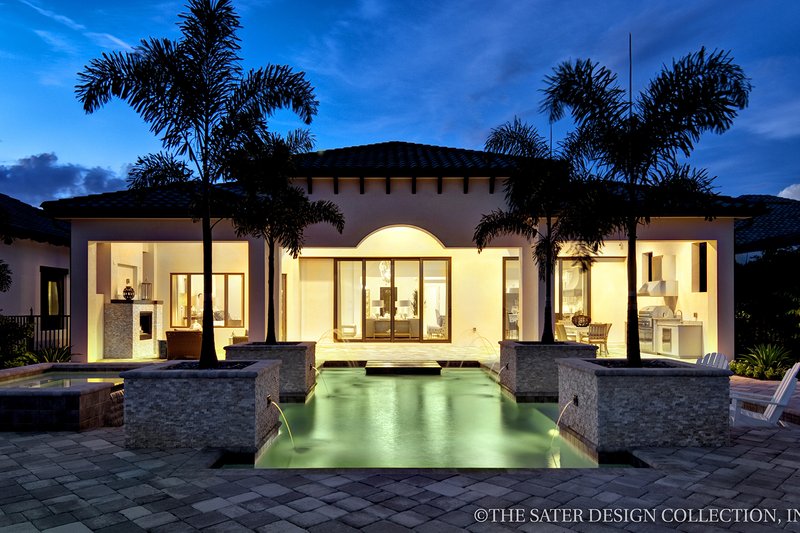 House Plan Design - Exterior - Rear Elevation for Mediterranean House Plan #930-444 - 3 bed, 3.5 bath