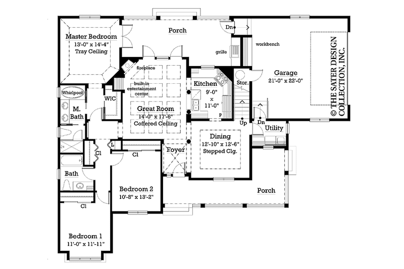 Home Plan - Floor Plan - Main Floor for Country House Plan #930-253 - 3 bed, 2 bath