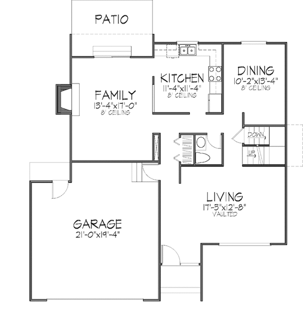 Architectural House Design - Contemporary Floor Plan - Main Floor Plan #320-655