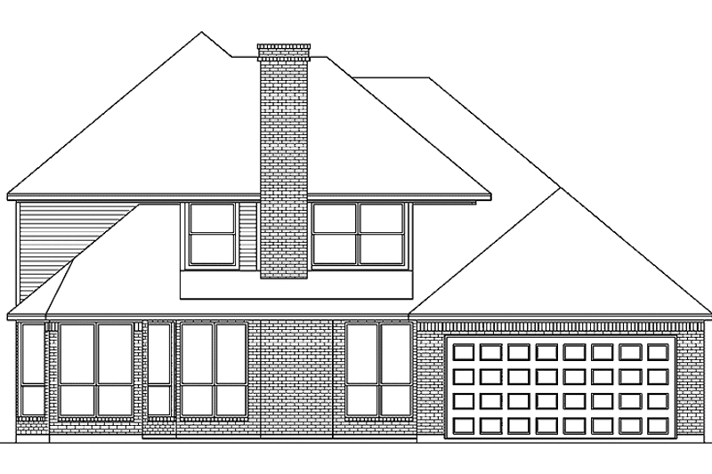 Home Plan - Exterior - Rear Elevation for Traditional House Plan #84-728 - 4 bed, 3 bath