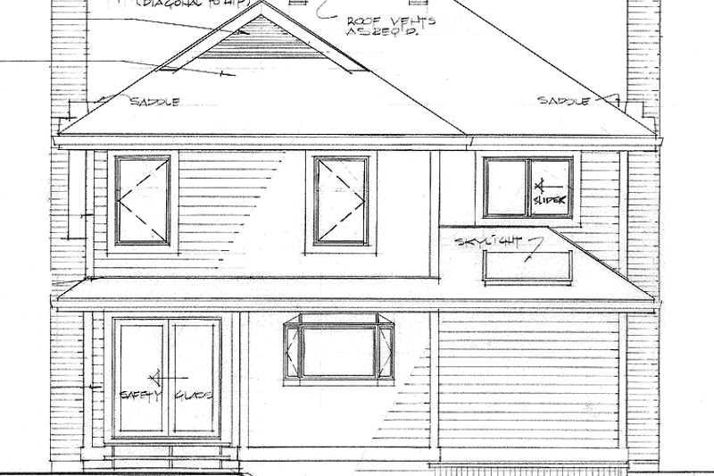 Home Plan - Exterior - Rear Elevation for Craftsman House Plan #47-985 - 3 bed, 2.5 bath