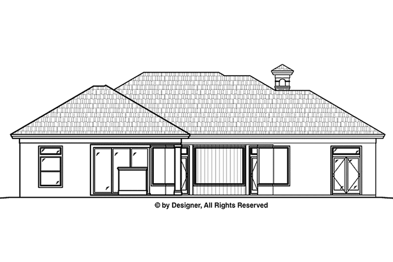 Architectural House Design - Exterior - Rear Elevation for Mediterranean House Plan #1017-30 - 3 bed, 3 bath