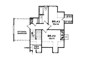 Floor Plan - Upper Floor for Country House Plan #41-134 - 3 bed, 2.5 bath