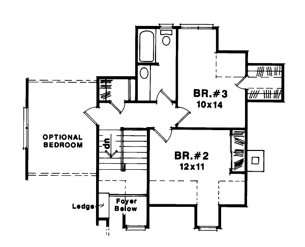 House Plan Design - Country Floor Plan - Upper Floor Plan #41-134