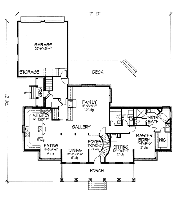 Dream House Plan - Country Floor Plan - Main Floor Plan #320-1420