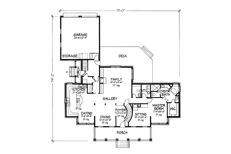 Home Plan - Floor Plan - Main Floor for Country House Plan #320-1420 - 3 bed, 2.5 bath
